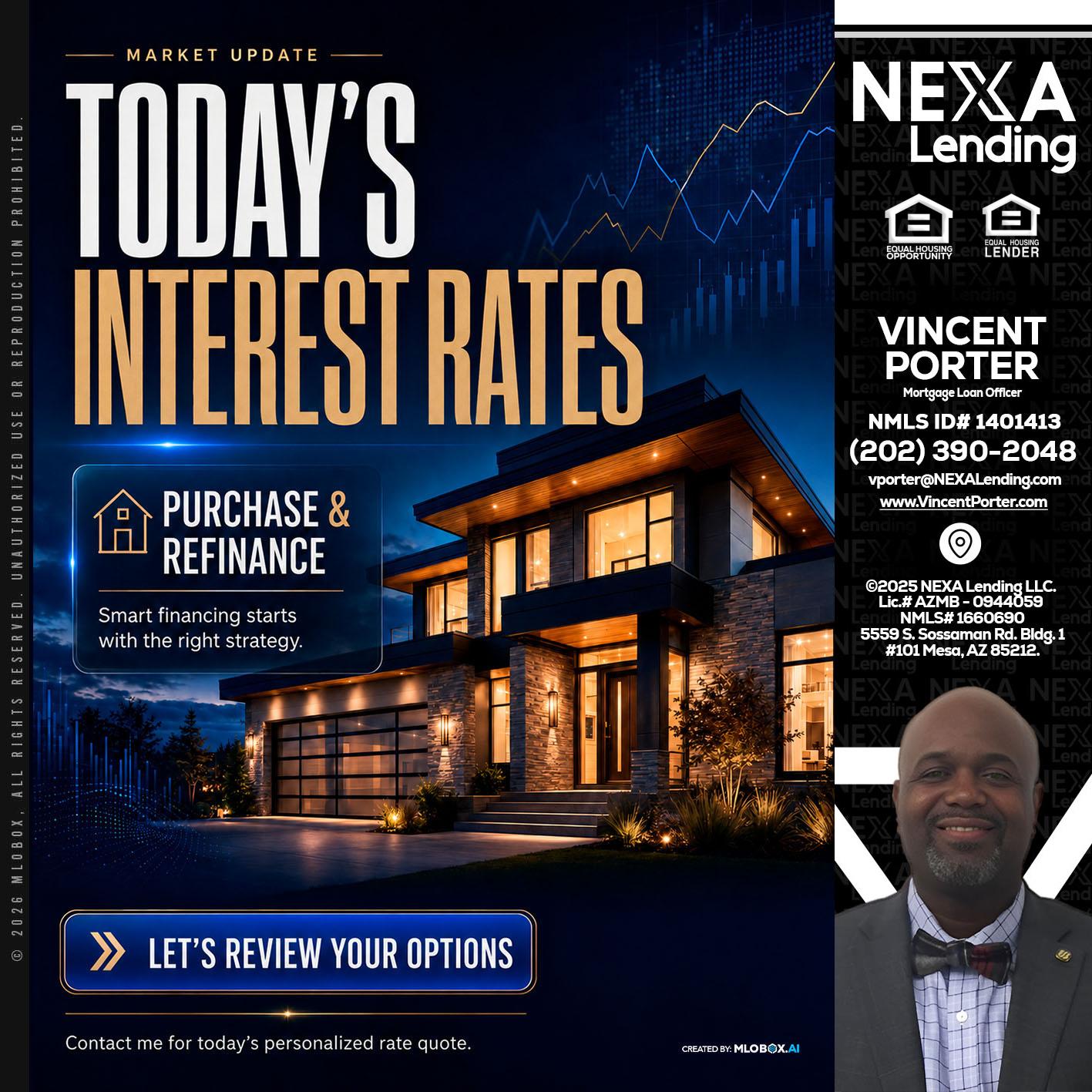 TODAYS RATES - Vincent Porter -Mortgage Loan Officer